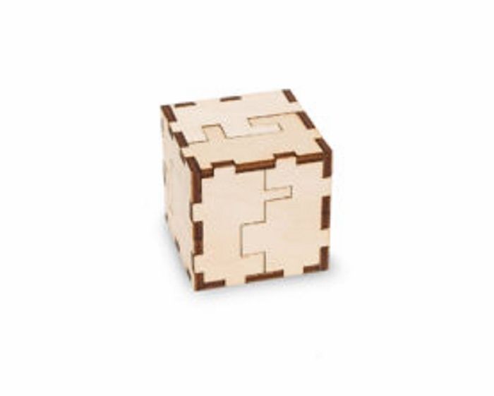 - 3D Eco Wood Art Cube Puzzle, WCe, 